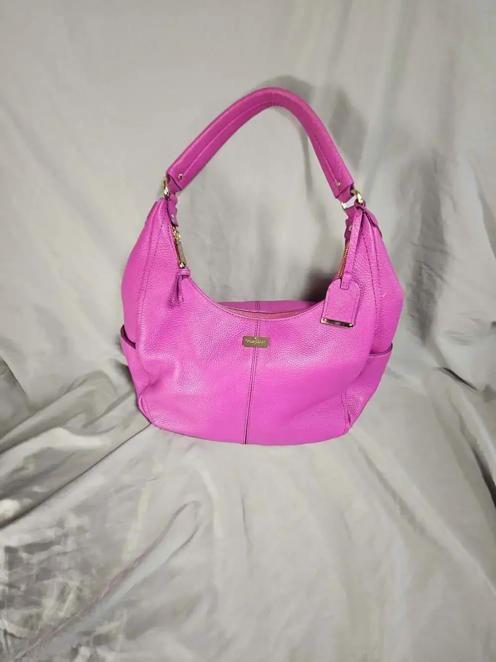 Cole Haan Village Hobo Pebble Leather Shoulder Bag in Pink